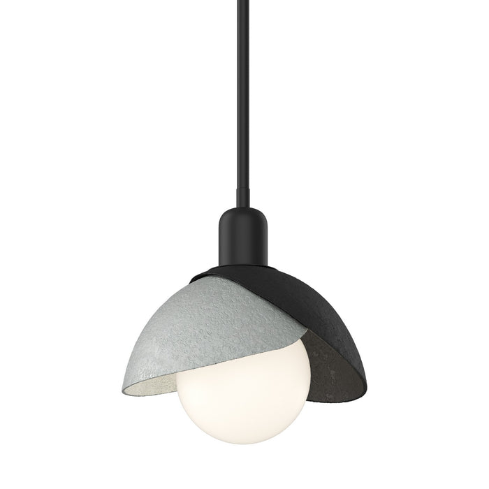 Brooklyn Double Shade Mini Pendant in Black with Vintage Platinum Accent - 181183-SKT-MULT-10-82 by Hubbardton Forge