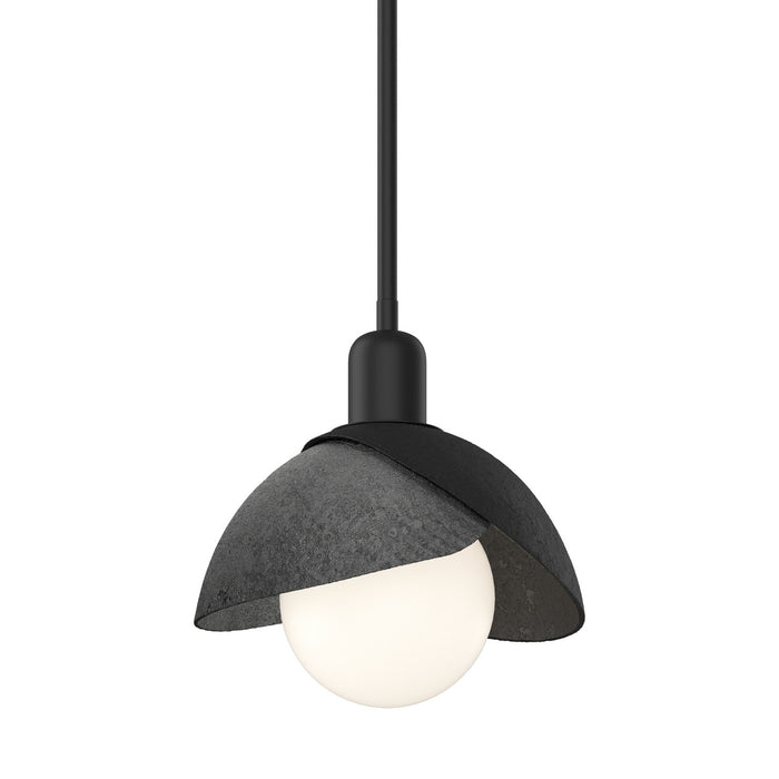 Brooklyn Double Shade Mini Pendant in Black with Ink Accent - 181183-SKT-MULT-10-89 by Hubbardton Forge