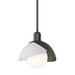 Brooklyn Double Shade Mini Pendant in Oil Rubbed Bronze with White Accent - 181183-SKT-MULT-14-02 by Hubbardton Forge