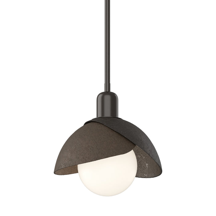 Brooklyn Double Shade Mini Pendant in Oil Rubbed Bronze with Bronze Accent - 181183-SKT-MULT-14-05 by Hubbardton Forge