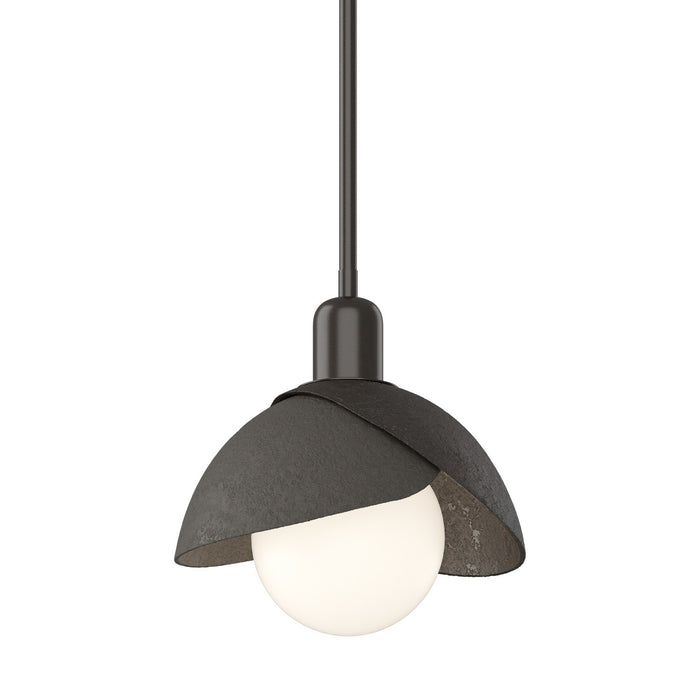 Brooklyn Double Shade Mini Pendant in Oil Rubbed Bronze with Dark Smoke Accent - 181183-SKT-MULT-14-07 by Hubbardton Forge