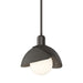 Brooklyn Double Shade Mini Pendant in Oil Rubbed Bronze with Dark Smoke Accent - 181183-SKT-MULT-14-07 by Hubbardton Forge