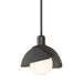 Brooklyn Double Shade Mini Pendant in Oil Rubbed Bronze with Natural Iron Accent - 181183-SKT-MULT-14-20 by Hubbardton Forge