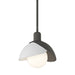 Brooklyn Double Shade Mini Pendant in Natural Iron with White Accent - 181183-SKT-MULT-20-02 by Hubbardton Forge