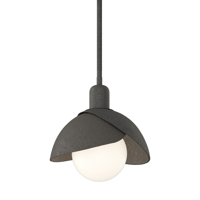 Brooklyn Double Shade Mini Pendant in Natural Iron with Dark Smoke Accent - 181183-SKT-MULT-20-07 by Hubbardton Forge