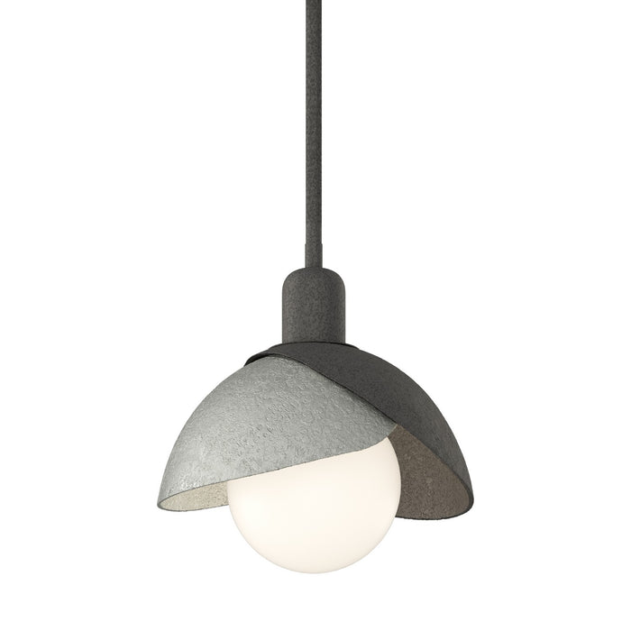 Brooklyn Double Shade Mini Pendant in Natural Iron with Sterling Accent - 181183-SKT-MULT-20-85 by Hubbardton Forge