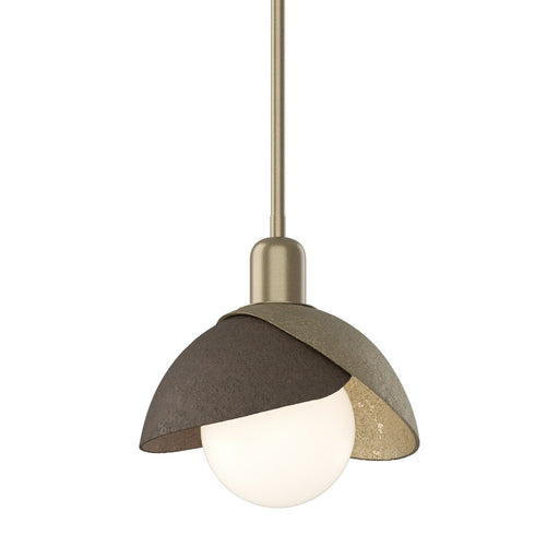 Brooklyn Double Shade Mini Pendant in Soft Gold with Bronze Accent - 181183-SKT-MULT-84-05 by Hubbardton Forge