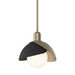 Brooklyn Double Shade Mini Pendant in Soft Gold with Black Accent - 181183-SKT-MULT-84-10 by Hubbardton Forge