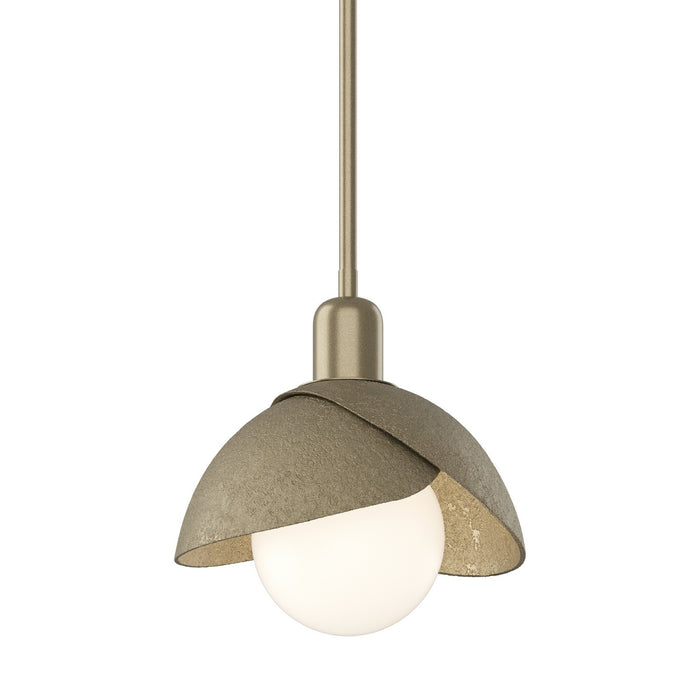 Brooklyn Double Shade Mini Pendant in Soft Gold with Soft Gold Accent - 181183-SKT-MULT-84-84 by Hubbardton Forge