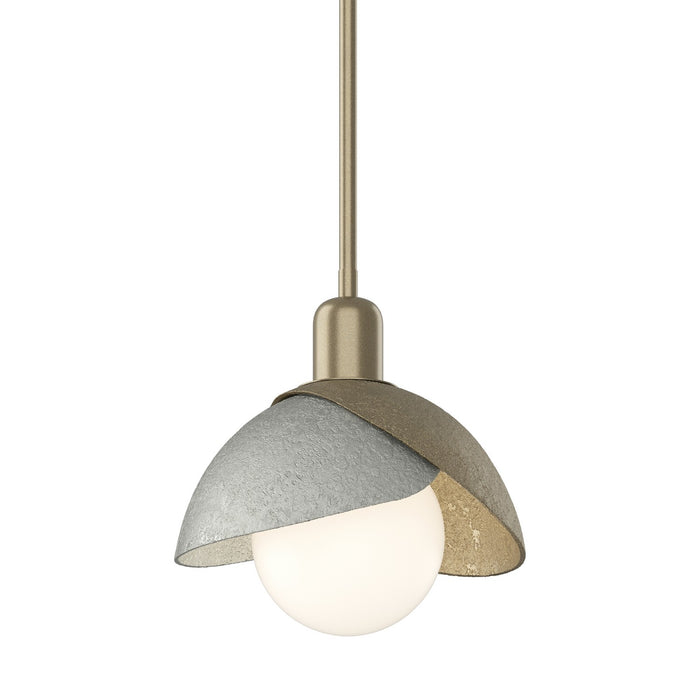 Brooklyn Double Shade Mini Pendant in Soft Gold with Sterling Accent - 181183-SKT-MULT-84-85 by Hubbardton Forge