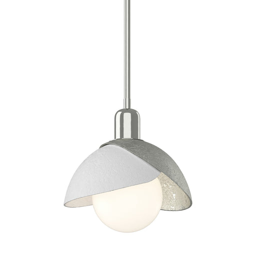 Brooklyn Double Shade Mini Pendant in Sterling with White Accent - 181183-SKT-MULT-85-02 by Hubbardton Forge