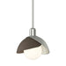 Brooklyn Double Shade Mini Pendant in Sterling with Bronze Accent - 181183-SKT-MULT-85-05 by Hubbardton Forge