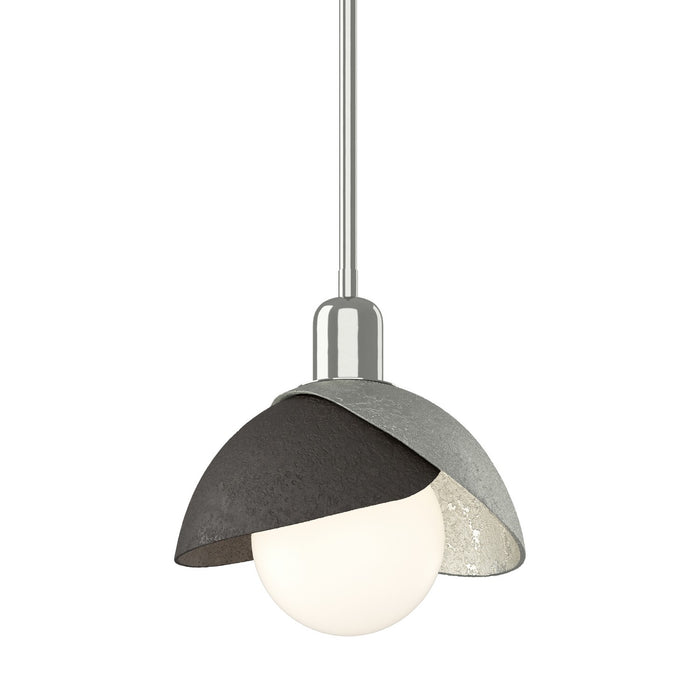 Brooklyn Double Shade Mini Pendant in Sterling with Oil Rubbed Bronze Accent - 181183-SKT-MULT-85-14 by Hubbardton Forge