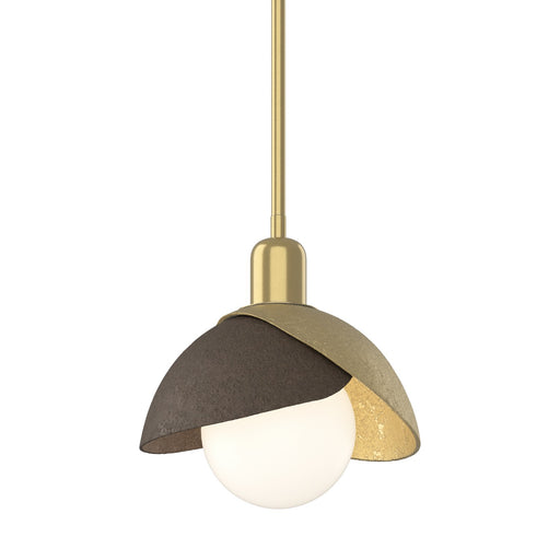 Brooklyn Double Shade Mini Pendant in Modern Brass with Bronze Accent - 181183-SKT-MULT-86-05 by Hubbardton Forge