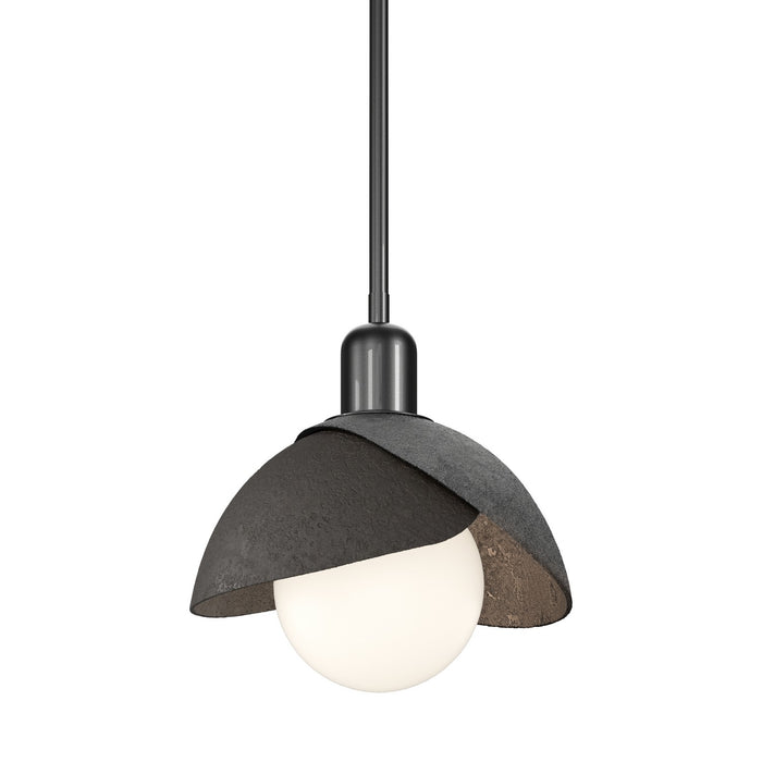 Brooklyn Double Shade Mini Pendant in Ink with Oil Rubbed Bronze Accent - 181183-SKT-MULT-89-14 by Hubbardton Forge