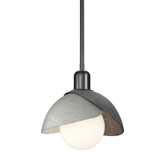 Brooklyn Double Shade Mini Pendant in Ink with Sterling Accent - 181183-SKT-MULT-89-85 by Hubbardton Forge