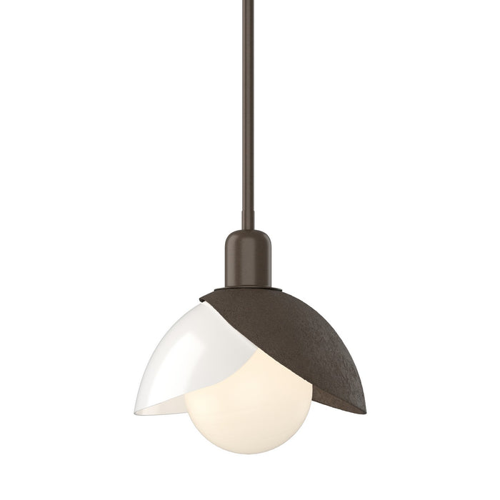 Brooklyn Double Shade Art Glass Mini Pendant in Bronze - 181184-SKT-MULT-05-BB0757 by Hubbardton Forge