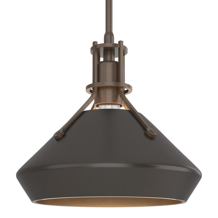 Henry with Chamfer Pendant in Bronze with Oil Rubbed Bronze Accent - 184251-SKT-MULT-05-14 by Hubbardton Forge