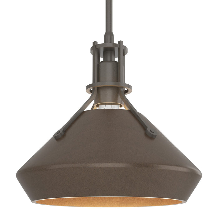 Henry with Chamfer Pendant in Dark Smoke with Bronze Accent - 184251-SKT-MULT-07-05 by Hubbardton Forge