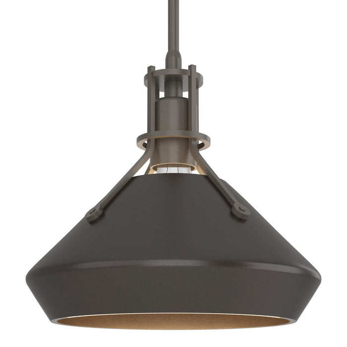 Henry with Chamfer Pendant in Dark Smoke with Oil Rubbed Bronze Accent - 184251-SKT-MULT-07-14 by Hubbardton Forge