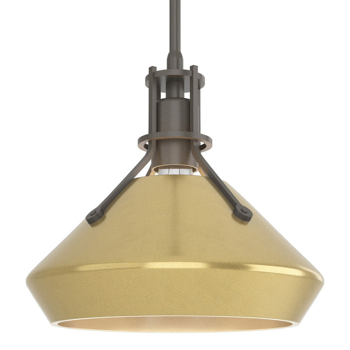 Henry with Chamfer Pendant in Dark Smoke with Modern Brass Accent - 184251-SKT-MULT-07-86 by Hubbardton Forge