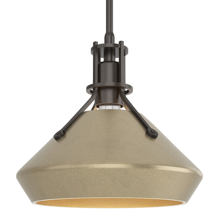 Henry with Chamfer Pendant in Oil Rubbed Bronze with Soft Gold Accent - 184251-SKT-MULT-14-84 by Hubbardton Forge