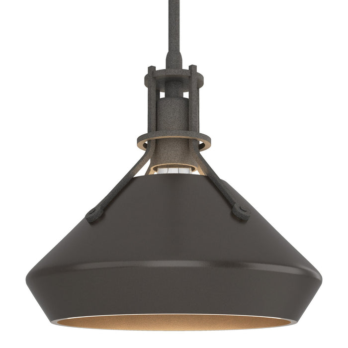 Henry with Chamfer Pendant in Natural Iron with Oil Rubbed Bronze Accent - 184251-SKT-MULT-20-14 by Hubbardton Forge