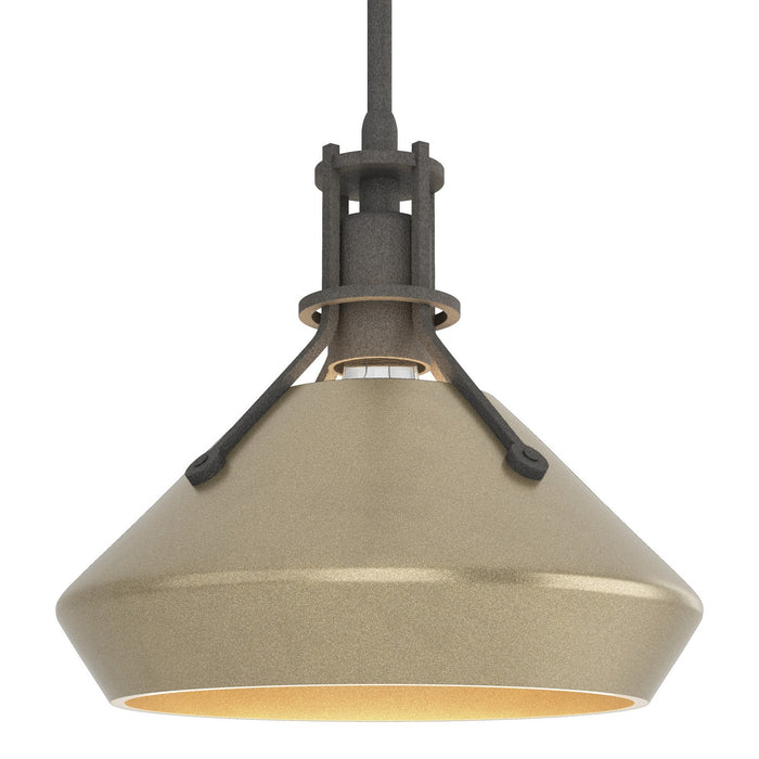 Henry with Chamfer Pendant in Natural Iron with Soft Gold Accent - 184251-SKT-MULT-20-84 by Hubbardton Forge