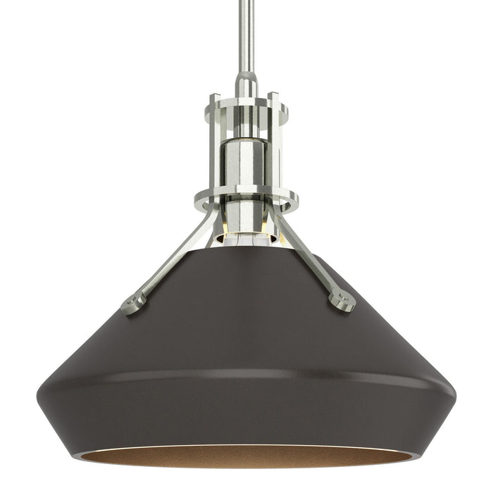 Henry with Chamfer Pendant in Sterling with Oil Rubbed Bronze Accent - 184251-SKT-MULT-85-14 by Hubbardton Forge