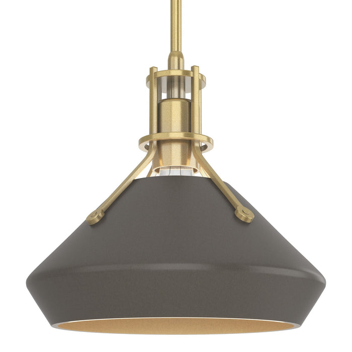 Henry with Chamfer Pendant in Modern Brass with Dark Smoke Accent - 184251-SKT-MULT-86-07 by Hubbardton Forge