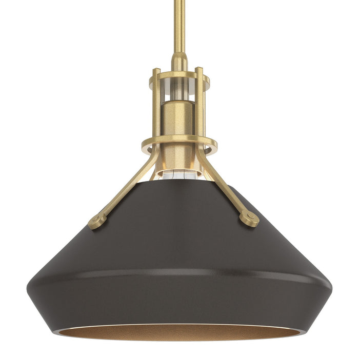 Henry with Chamfer Pendant in Modern Brass with Oil Rubbed Bronze Accent - 184251-SKT-MULT-86-14 by Hubbardton Forge