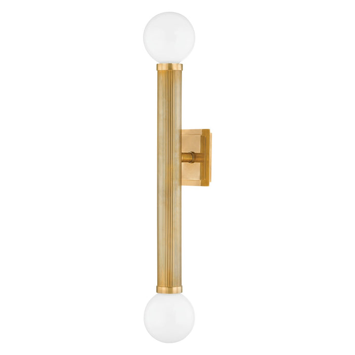 Pienza Two Light Wall Sconce in Vintage Brass