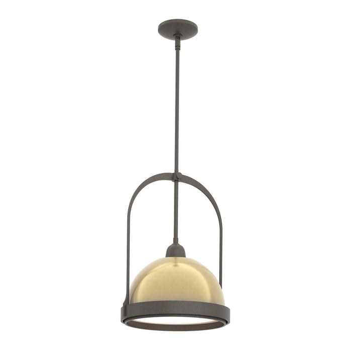 Atlas Small Pendant in Dark Smoke with Modern Brass Accent - 187462-SKT-MULT-07-86 by Hubbardton Forge