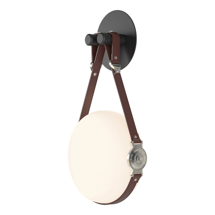 Derby LED Sconce in Black with Polished Nickel Accent - 201030-LED-10-24-LB-HF-GG0672 by Hubbardton Forge