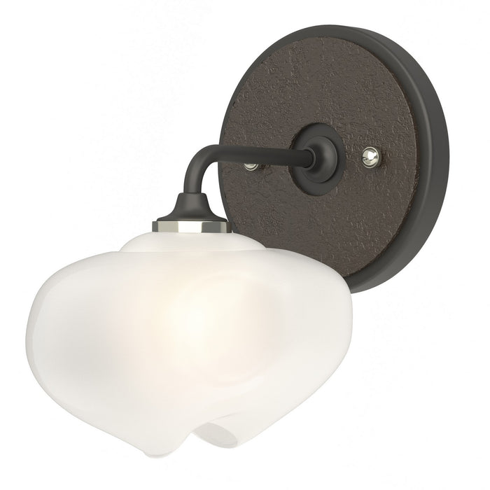 Ume 1-Light Curved Arm Bath Sconce in Black with Oil Rubbed Bronze Accent - 201340-SKT-10-14-FD0710 by Hubbardton Forge