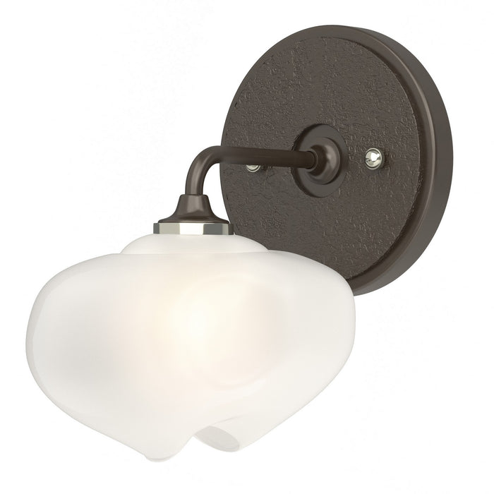 Ume 1-Light Curved Arm Bath Sconce in Oil Rubbed Bronze with Oil Rubbed Bronze Accent - 201340-SKT-14-14-FD0710 by Hubbardton Forge