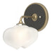 Ume 1-Light Curved Arm Bath Sconce in Soft Gold with Black Accent - 201340-SKT-84-10-FD0710 by Hubbardton Forge