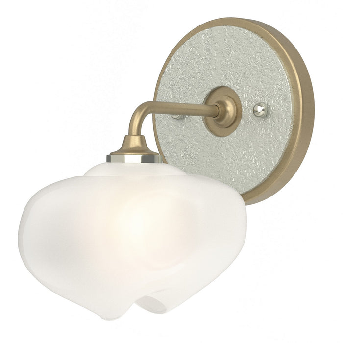 Ume 1-Light Curved Arm Bath Sconce in Soft Gold with Vintage Platinum Accent - 201340-SKT-84-82-FD0710 by Hubbardton Forge