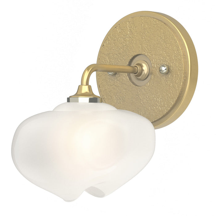 Ume 1-Light Curved Arm Bath Sconce in Modern Brass with Modern Brass Accent - 201340-SKT-86-86-FD0710 by Hubbardton Forge