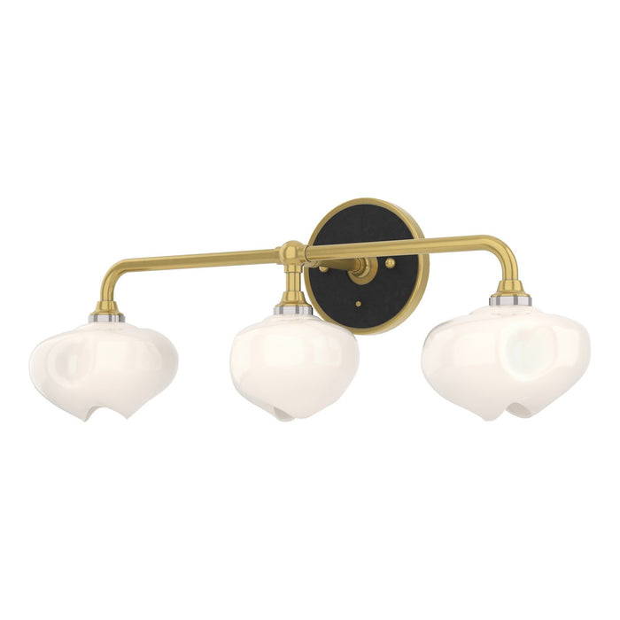 Ume 3-Light Curved Arm Bath Sconce in Modern Brass with Black Accent - 201342-SKT-86-10-FD0710 by Hubbardton Forge