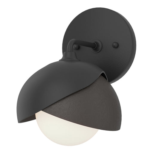 Brooklyn 1-Light Double Shade Bath Sconce in Black with Oil Rubbed Bronze Accent - 201374-SKT-10-14-GG0711 by Hubbardton Forge