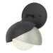 Brooklyn 1-Light Double Shade Bath Sconce in Black with Sterling Accent - 201374-SKT-10-85-GG0711 by Hubbardton Forge