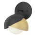 Brooklyn 1-Light Double Shade Bath Sconce in Black with Modern Brass Accent - 201374-SKT-10-86-GG0711 by Hubbardton Forge