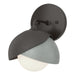 Brooklyn 1-Light Double Shade Bath Sconce in Oil Rubbed Bronze with Vintage Platinum Accent - 201374-SKT-14-82-GG0711 by Hubbardton Forge