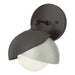 Brooklyn 1-Light Double Shade Bath Sconce in Oil Rubbed Bronze with Sterling Accent - 201374-SKT-14-85-GG0711 by Hubbardton Forge