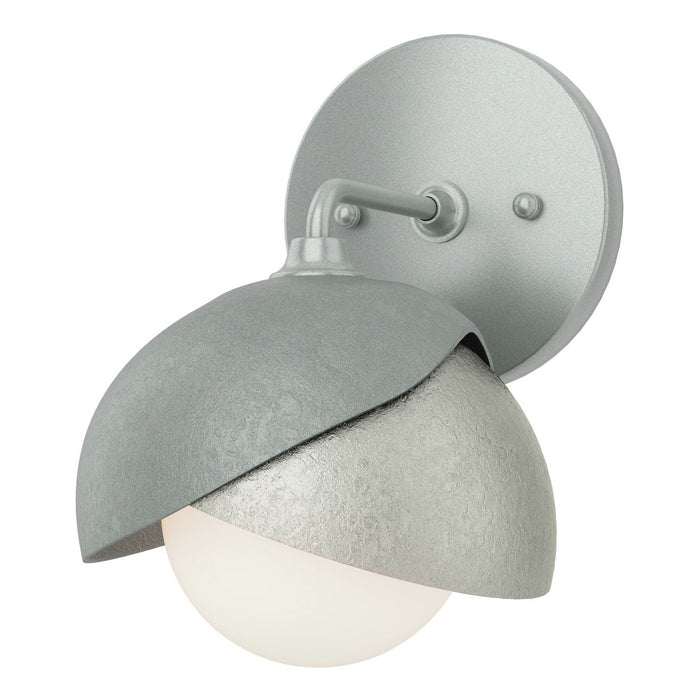 Brooklyn 1-Light Double Shade Bath Sconce in Vintage Platinum with Sterling Accent - 201374-SKT-82-85-GG0711 by Hubbardton Forge