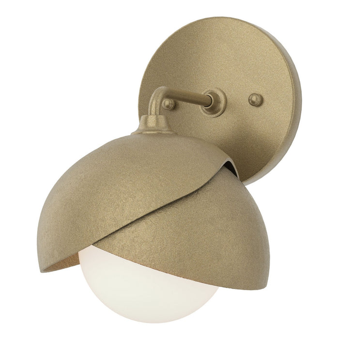 Brooklyn 1-Light Double Shade Bath Sconce in Soft Gold with Soft Gold Accent - 201374-SKT-84-84-GG0711 by Hubbardton Forge