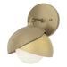 Brooklyn 1-Light Double Shade Bath Sconce in Soft Gold with Modern Brass Accent - 201374-SKT-84-86-GG0711 by Hubbardton Forge