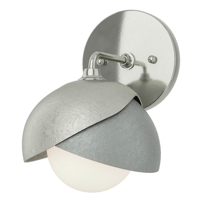 Brooklyn 1-Light Double Shade Bath Sconce in Sterling with Vintage Platinum Accent - 201374-SKT-85-82-GG0711 by Hubbardton Forge