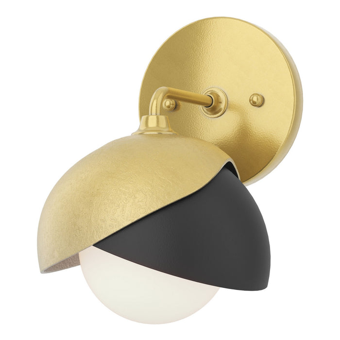 Brooklyn 1-Light Double Shade Bath Sconce in Modern Brass with Black Accent - 201374-SKT-86-10-GG0711 by Hubbardton Forge